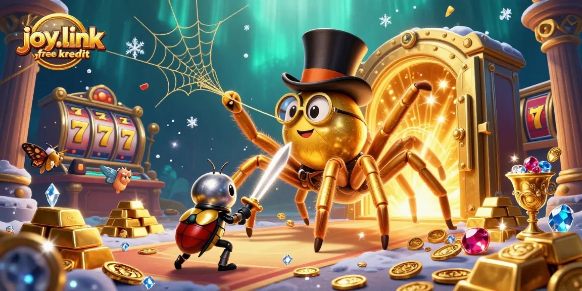 Engage with joy.link free kredit as the golden tarantula spins a web of fortune amid treasure and excitement.