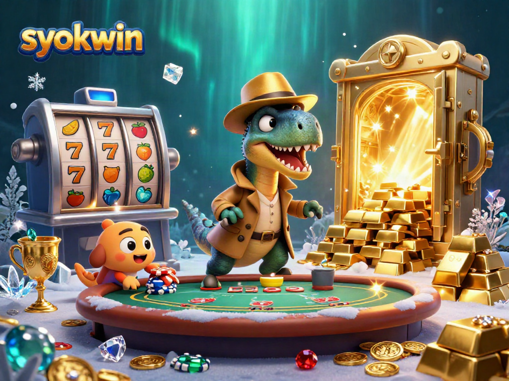 Engage with syokwin at an exciting blackjack table, as a velociraptor card counter tries to blend in amidst casino jewels and riches.