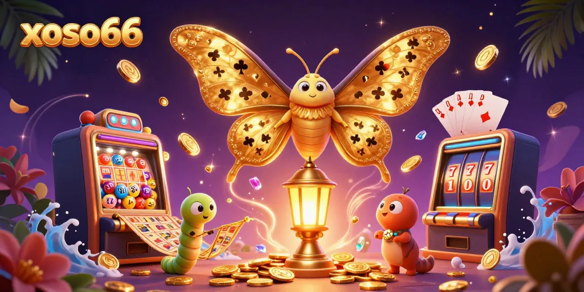Engage with xoso66, featuring a vibrant illustration of a lottery theme with golden visuals and exciting characters.