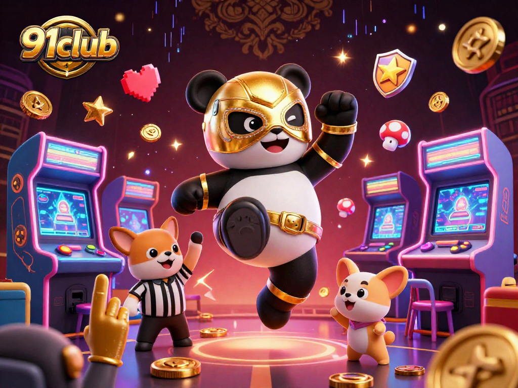 Engage with 91club's vibrant 3D casino scene featuring lively characters and thrilling gaming action.
