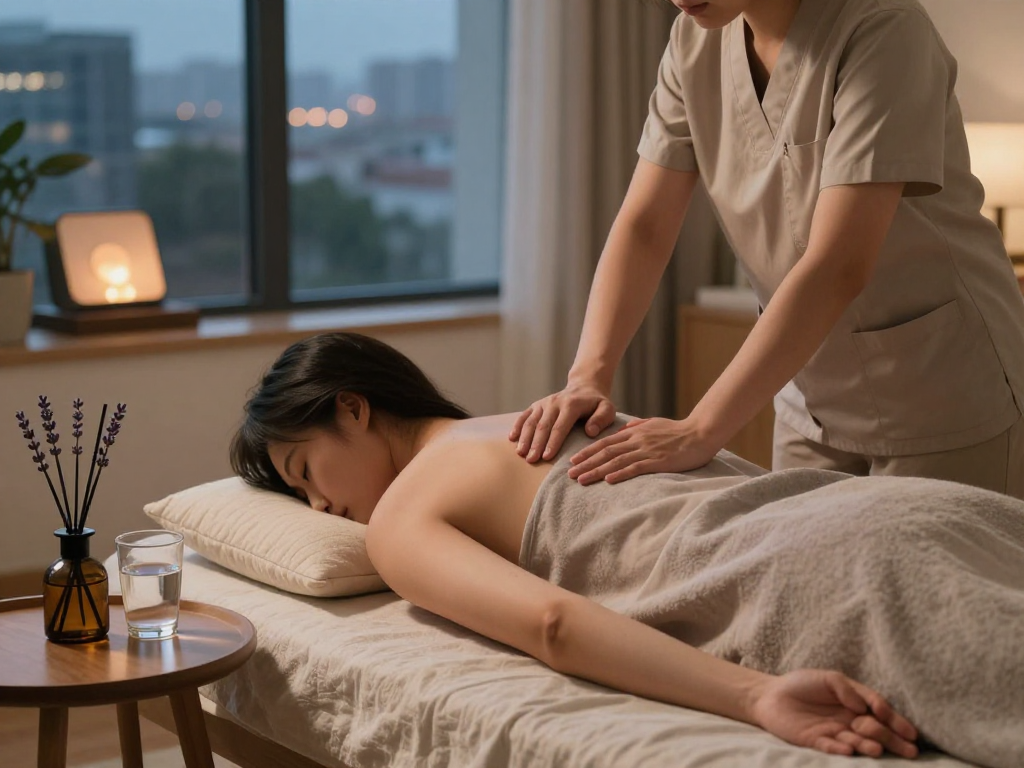 Experience a soothing 구로출장안마 in a tranquil setting with a professional therapist.
