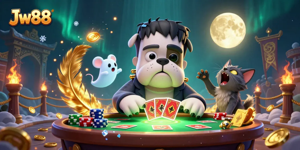 Experience the thrill of Jw88 with characters in a vibrant casino-themed scene.
