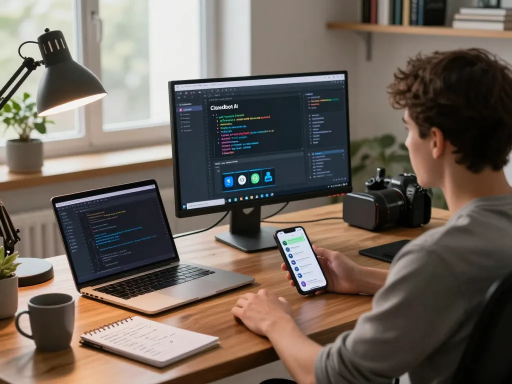 Clawdbot mac setup showcasing a modern workspace with AI functionality and integration.