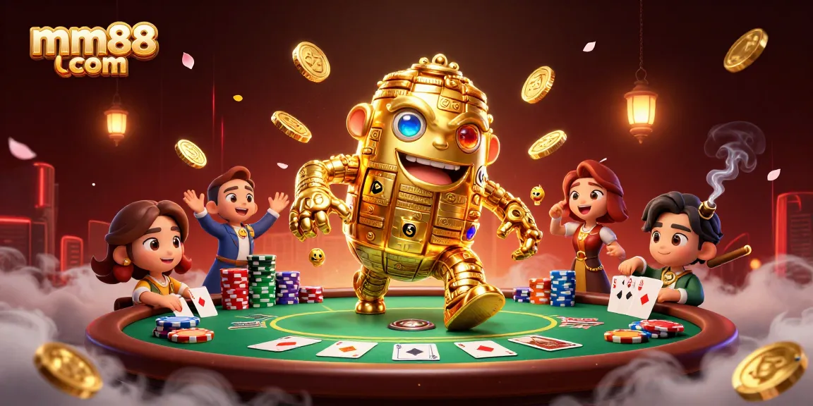 Engage with mm88 com, the vibrant online casino with golden golem; play poker with energized elements.