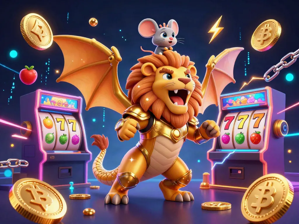 Engage in exhilarating challenges with the Hit club, featuring slots and crypto elements in a vibrant 3D scene.